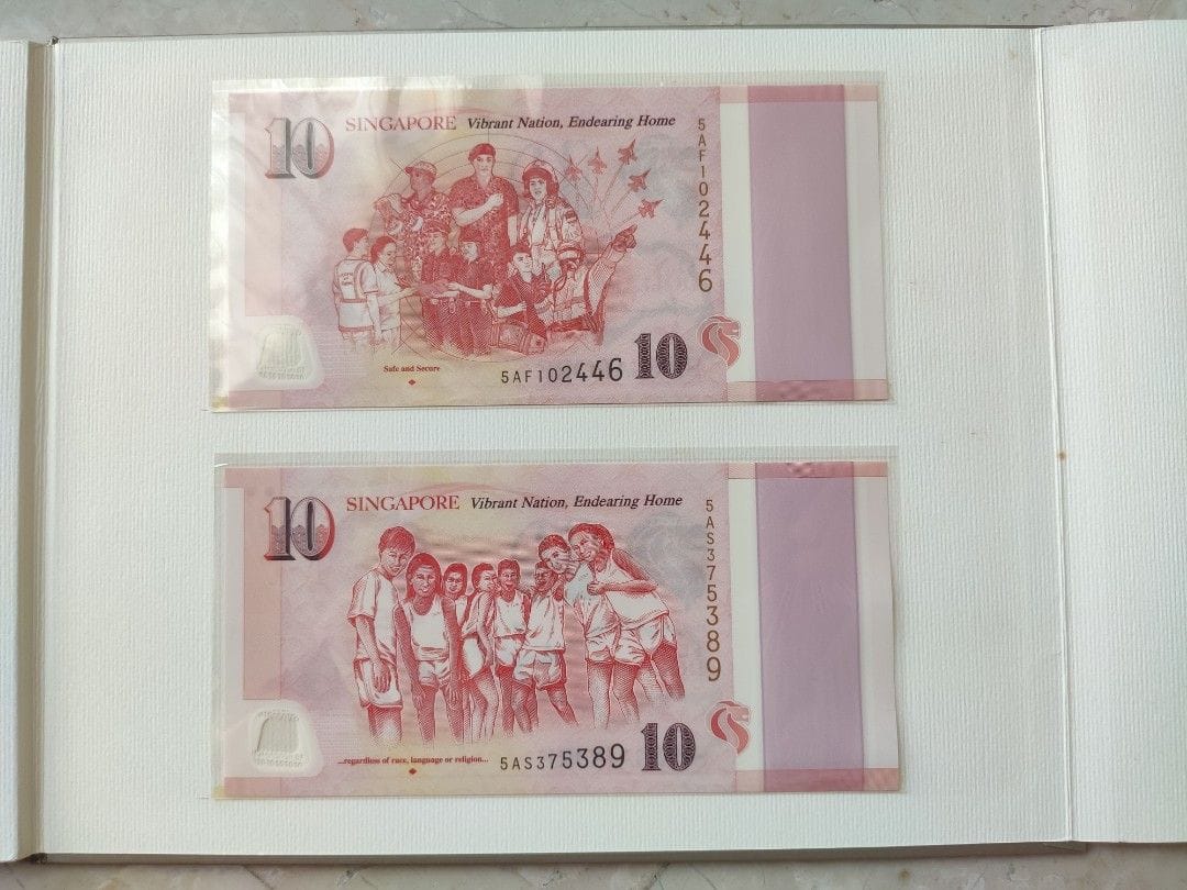 Singapur 50$ + 10$ ( 5 different variety) commemorative Polymer notes Together 50 years of Nation Building
