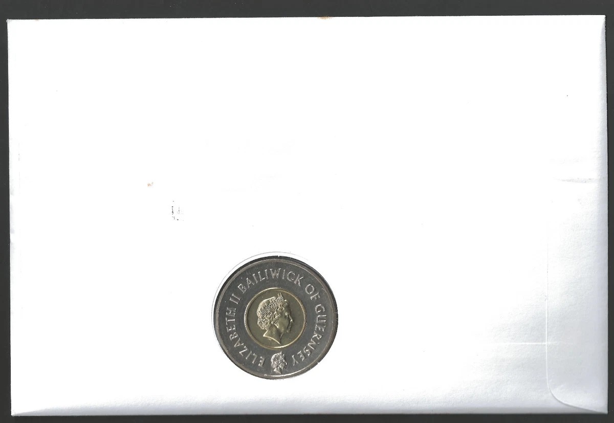 Guernsey 1999 BU Millennium £5 pound Bimetallic Crown size millennium first day coin cover