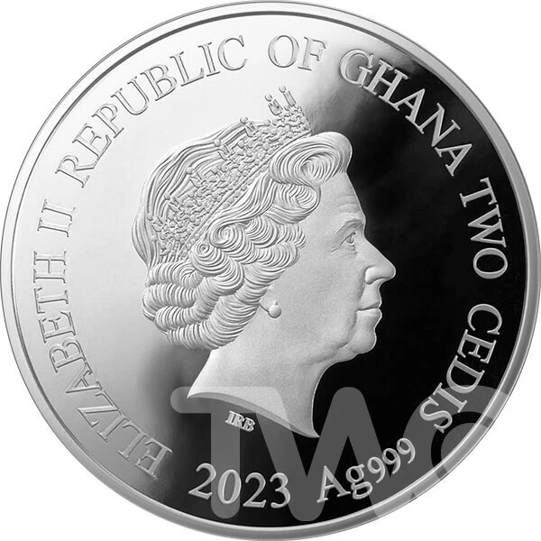 Year of the Rabbit Lunar Year 1/2 Oz Silver Coin 2 Cedis Ghana 2023 beautiful set