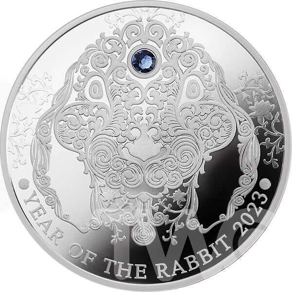 Year of the Rabbit Lunar Year 1/2 Oz Silver Coin 2 Cedis Ghana 2023 beautiful set