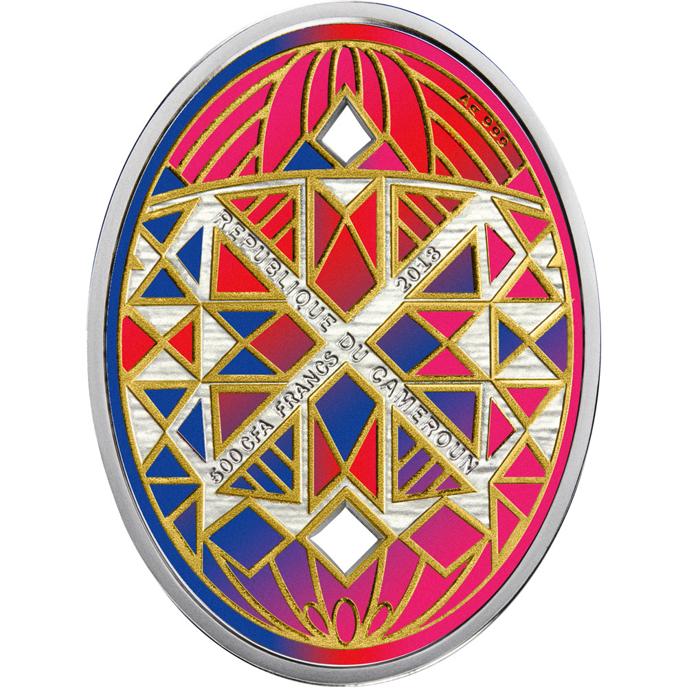 2018 – Happy Easter Proof Silver Coin 500 Francs Cameroon beautiful set