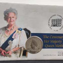 England 5 Pounds 2000 - the Centenary of HER Majesty the Queen Mother Coin First DAY Cover Royal Mint Issue Rare