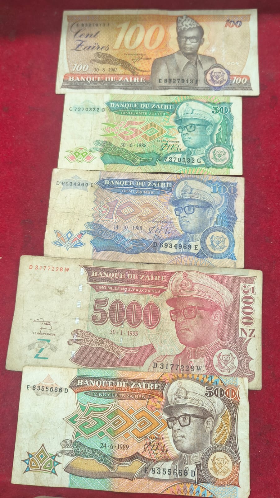 zaire 21 different all different denomination rare set