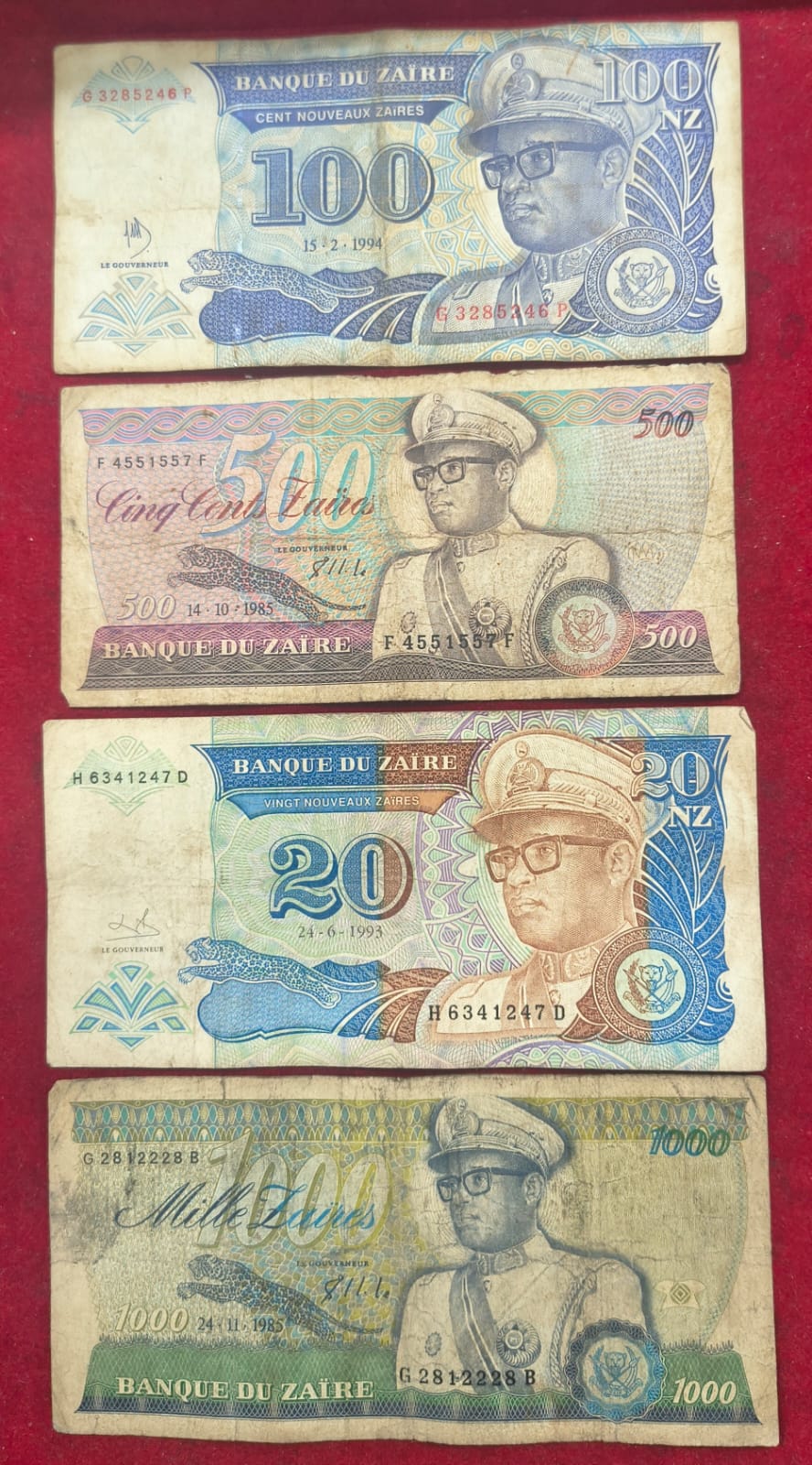 zaire 21 different all different denomination rare set