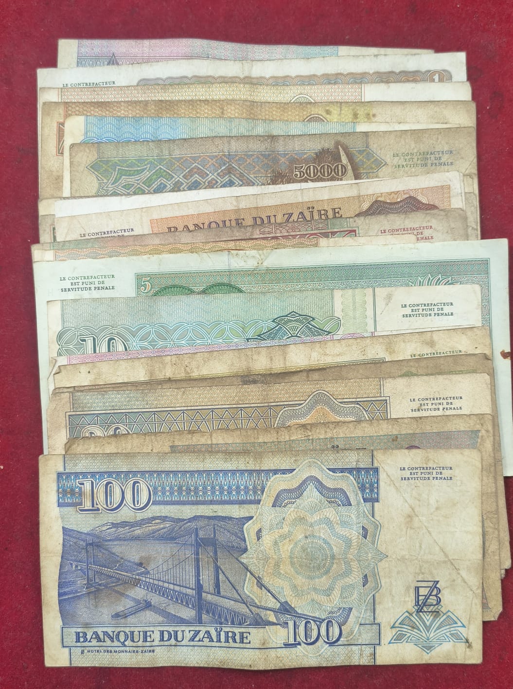 zaire 21 different all different denomination rare set