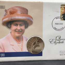 Solomon Islands 5 Dollars 2002 - Golden Jubliee Coin First DAY Cover Royal Mint Issue Rare