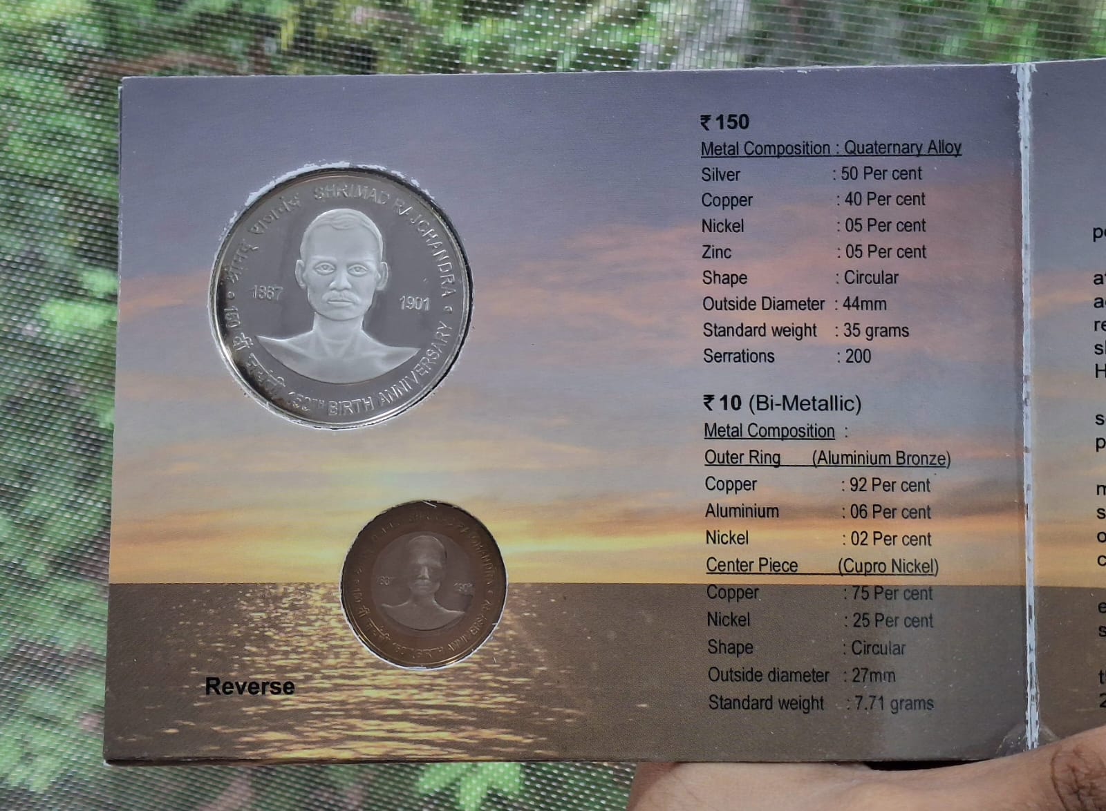 150TH Birth Anniversary of Shrimad Rajchandra Rare 2 Coins (Proof Set) Kolkata Mint