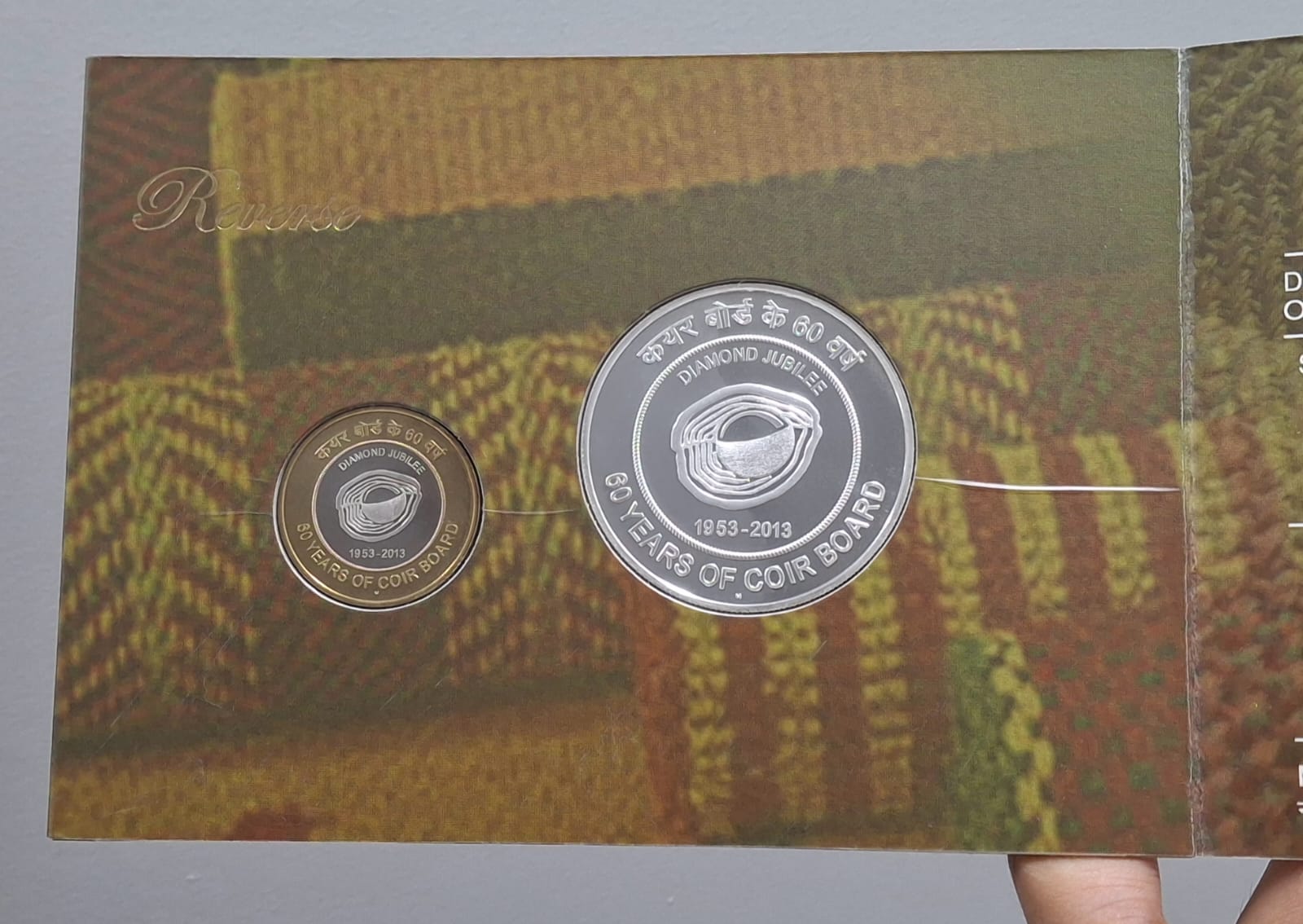 60 Years of COIR Board (1953-2013) Rare 2 Coin (Proof Set) Mumbai Mint