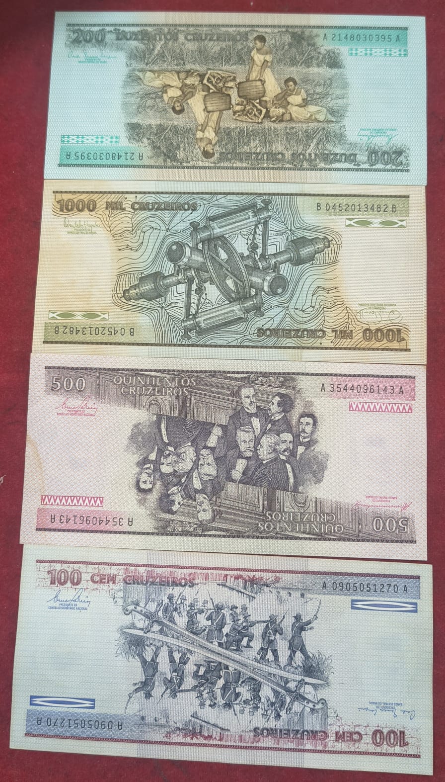 Brazil 4 different denomination rare ( 4 note set )