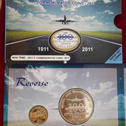 CIVIL Aviation India 2011 Rare 2 Coins (Proof Set) Mumbai Mint