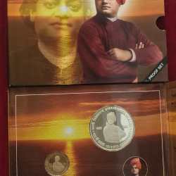 Swami Vivekananda -150 Birth Anniversary Kolkata Mint Rare 2 Coins ((Proof Set))
