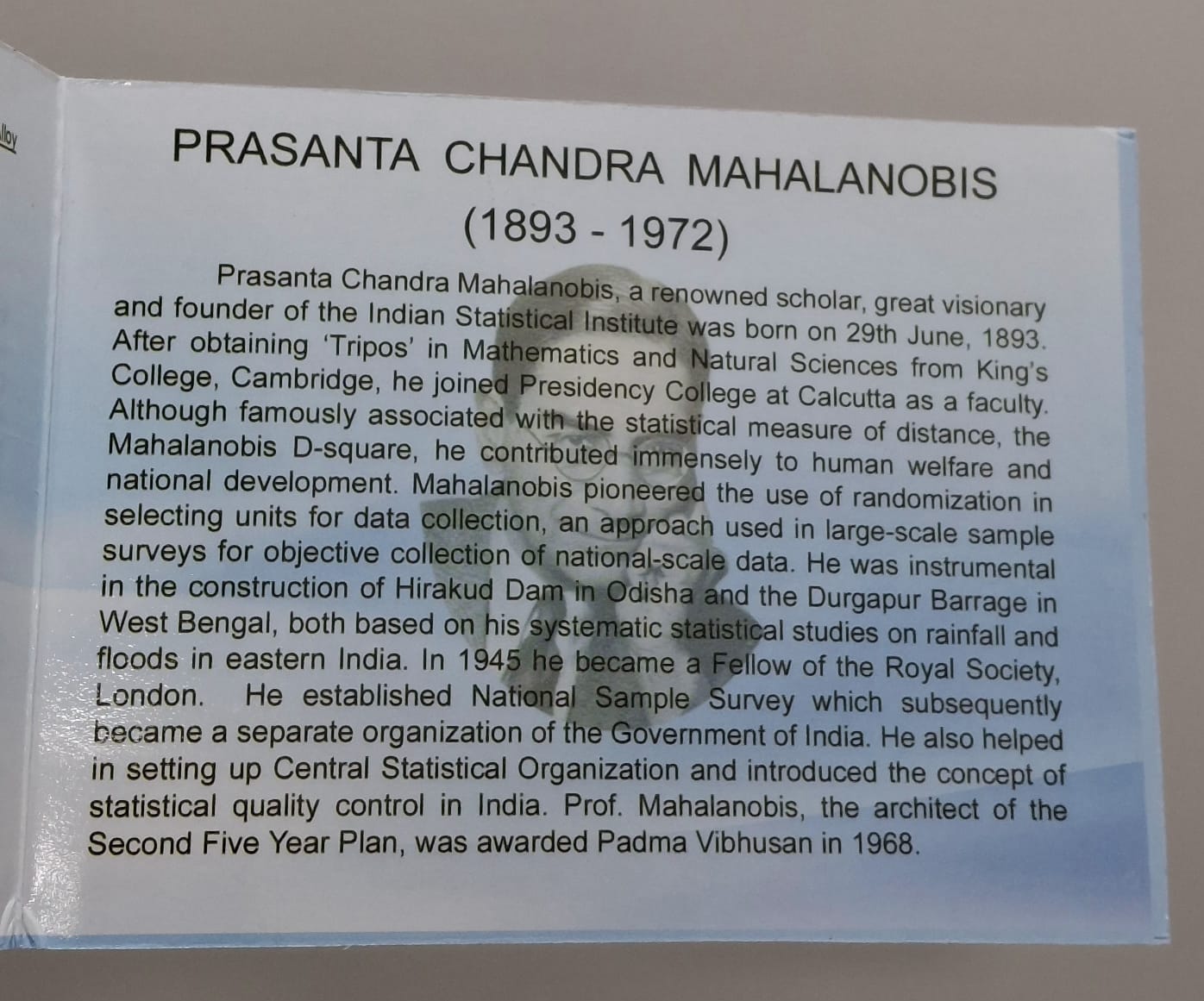 125TH Birth Anniversary of Prasanta Chandra Mahalanobis Rare 2 Coins ((Proof Set)) Kolkata Mint