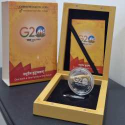 G20 Bharat 2023 India (Denomination of `75) UNC -Wooden Packing