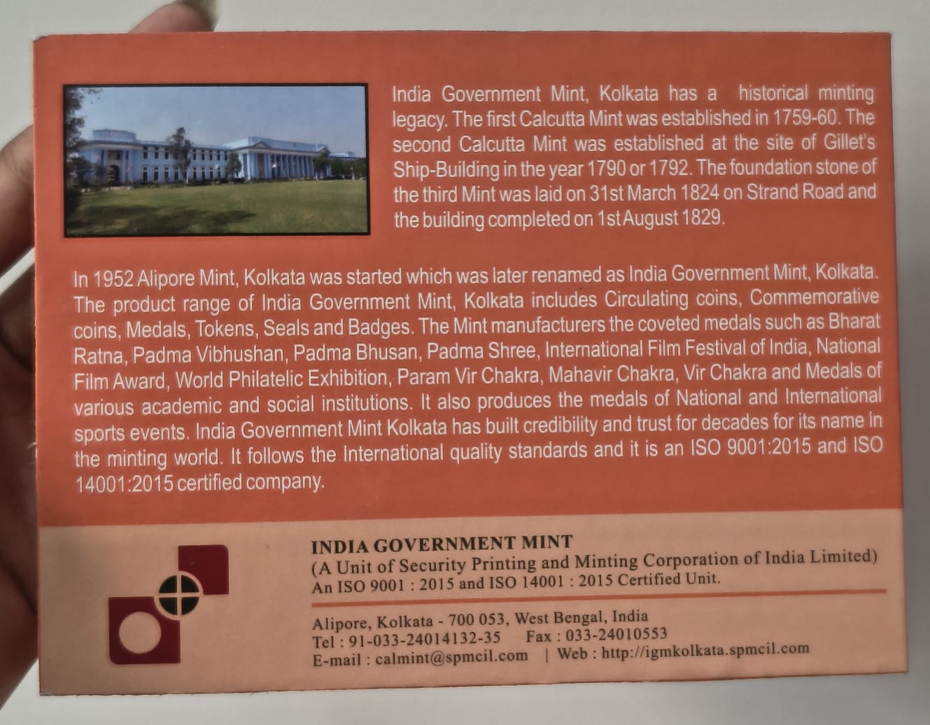 Birth Centenary of SMT. Vijaya RAJE Scinda 1919-2019 Kolkata Mint Rare ((Proof Set))