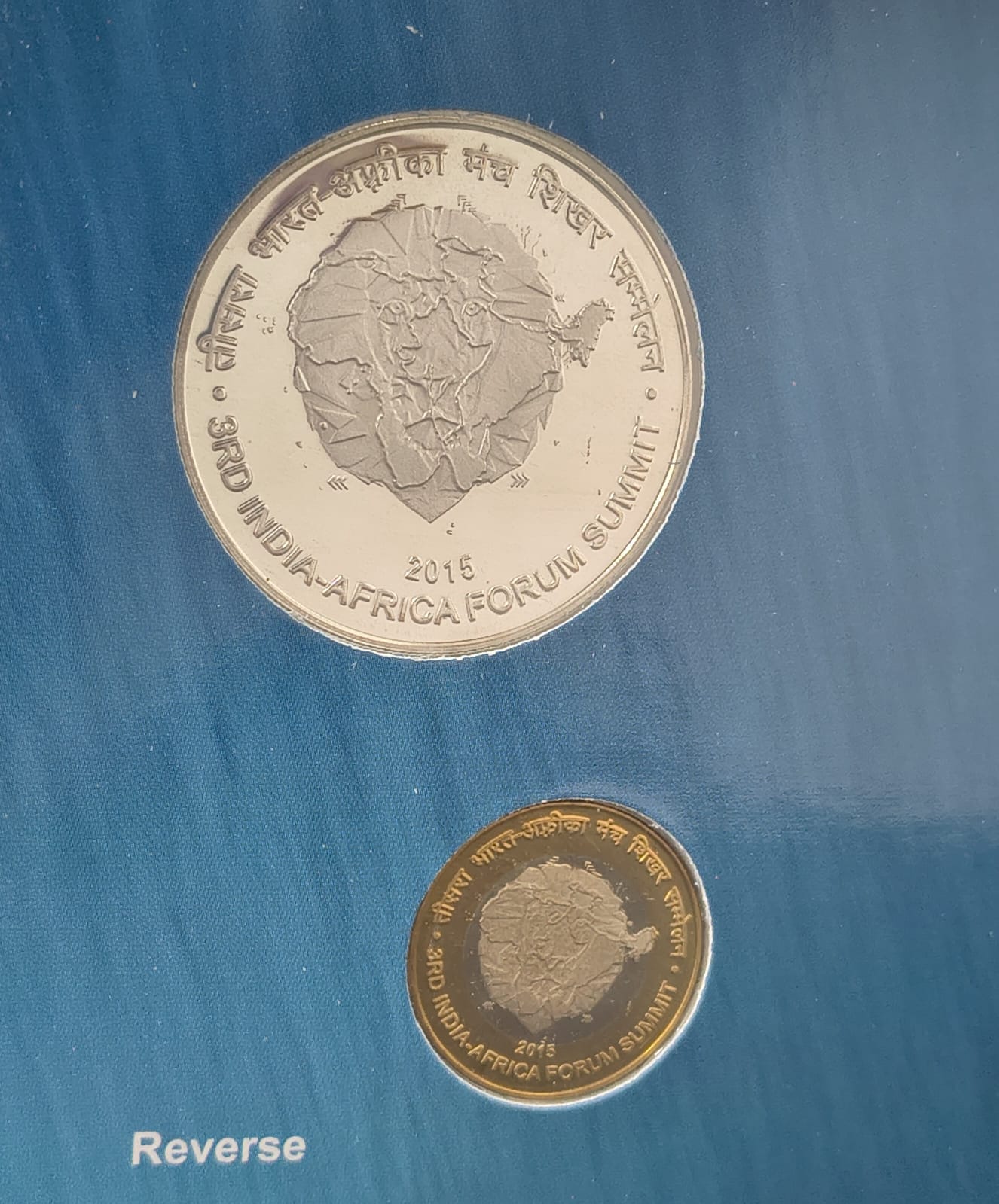 3RD India-Africa Forum Summit Kolkata Mint Rare 2 Coins ((Proof Set))