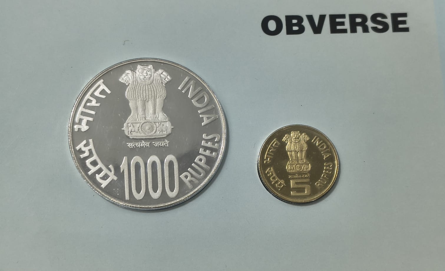 1000 Years of Brihadeeswarar Temple Mumbai Mint Rare 2 Coins ((Proof Set))