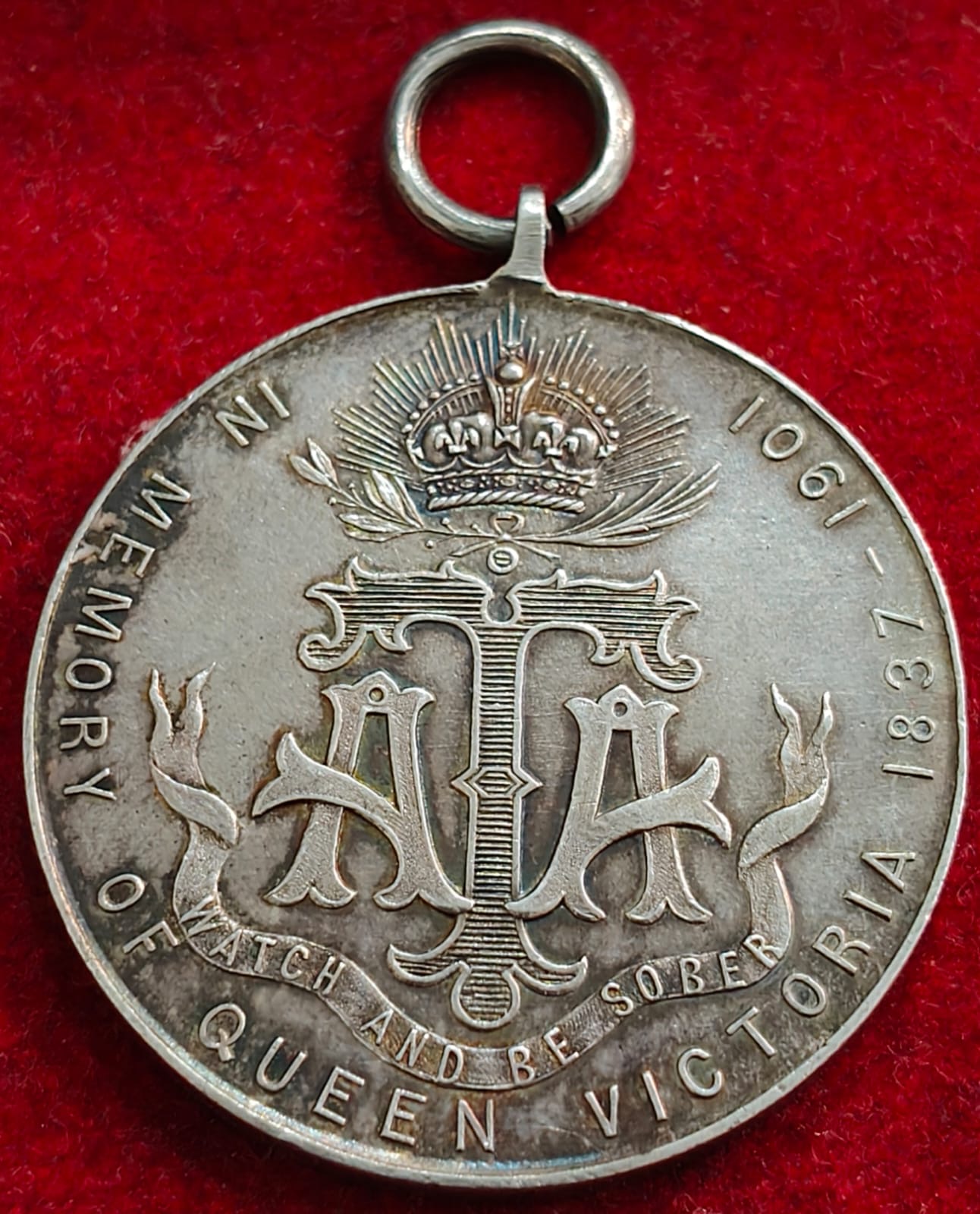 India - British 1901 Medal - Victoria Death; Army Temperance Association silver Composition Silver Weight 20.6 g Extermaly rare medal
