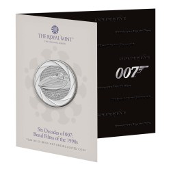 £5 UK 2024 – Six decades of 007: the 1990s Bond films Royal mint ishu uncirculated set