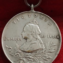 India - British 1901 Medal - Victoria Death; Army Temperance Association silver Composition Silver Weight 20.6 g Extermaly rare medal