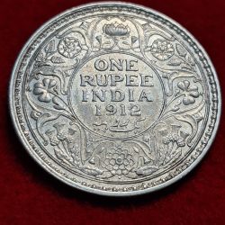 One Rupee 1912 George V King Emperor Coin
