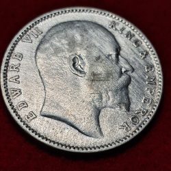 One Rupee 1907 Edward VII King and Emperor Coin SKU 02