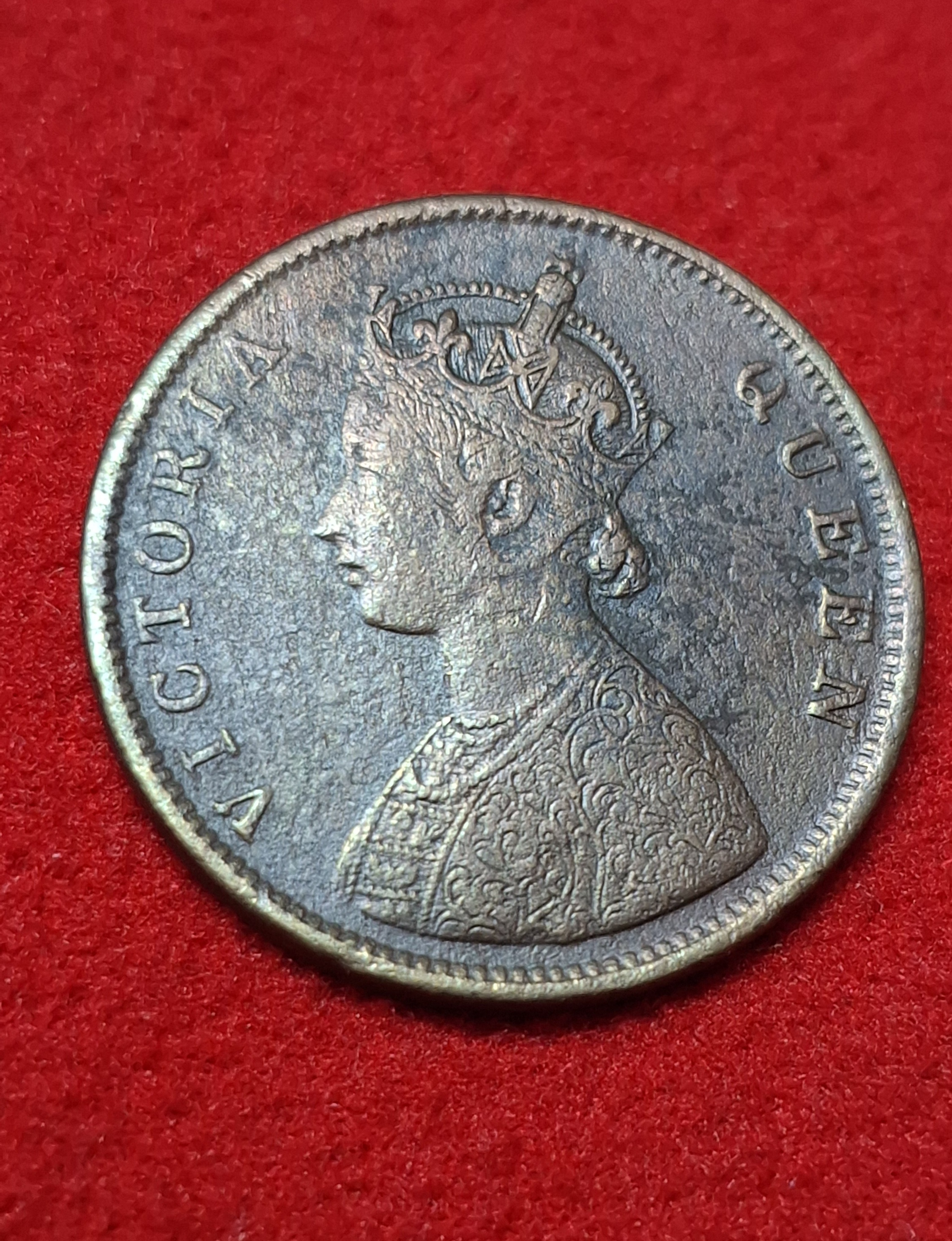 Half Anna 1862 Coin Victoria Queen