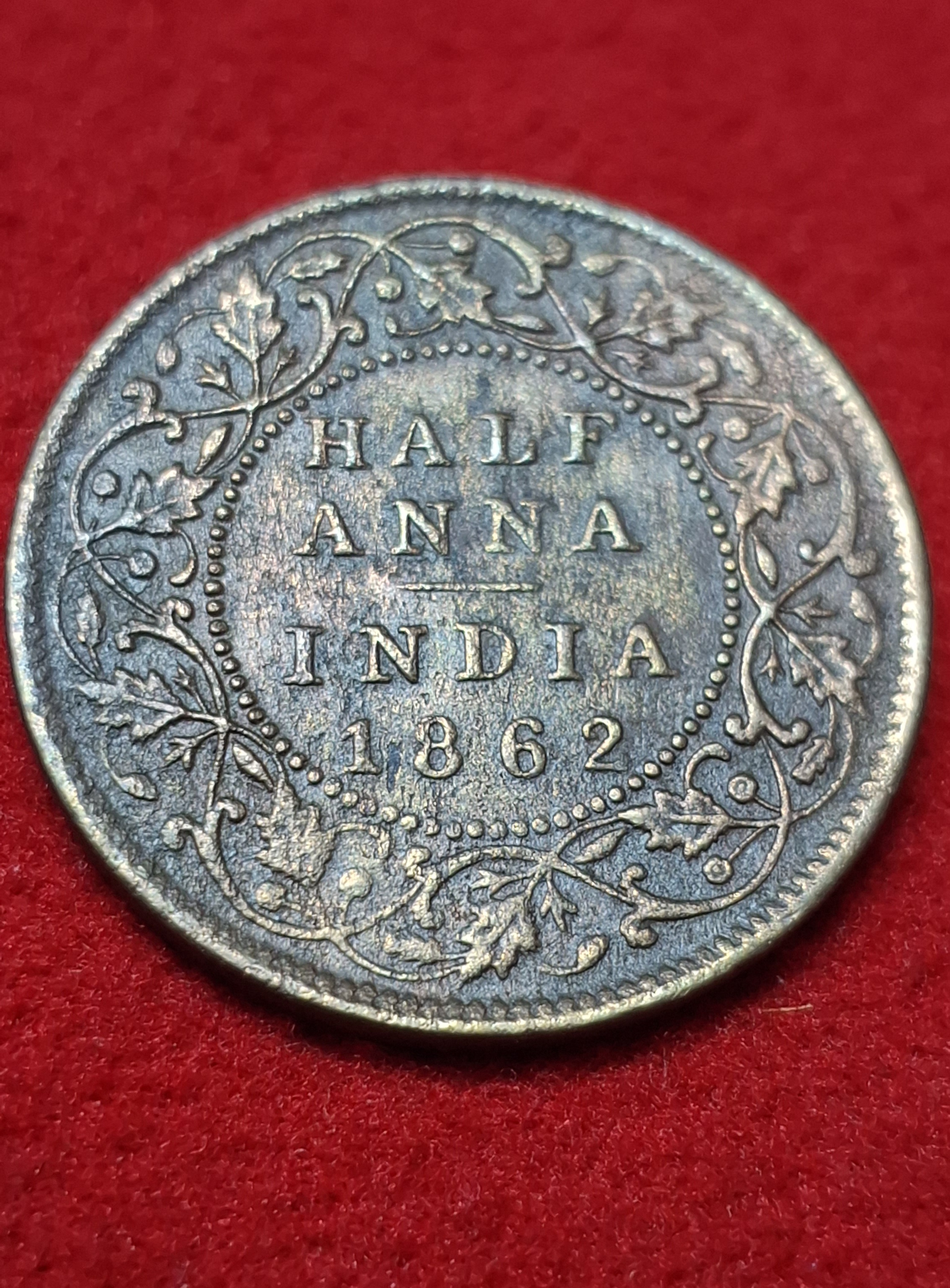 Half Anna 1862 Coin Victoria Queen