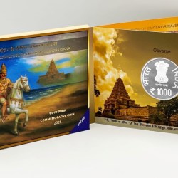 1000 Years of Naval Expedition of Emperor Rajendra Chola – I Denomination of ₹ 1000 Proof -Folder Packing –