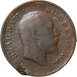 Bronze 1/2 Pice of Edward VII ( AD1908) of Calcutta Mint Very Fine