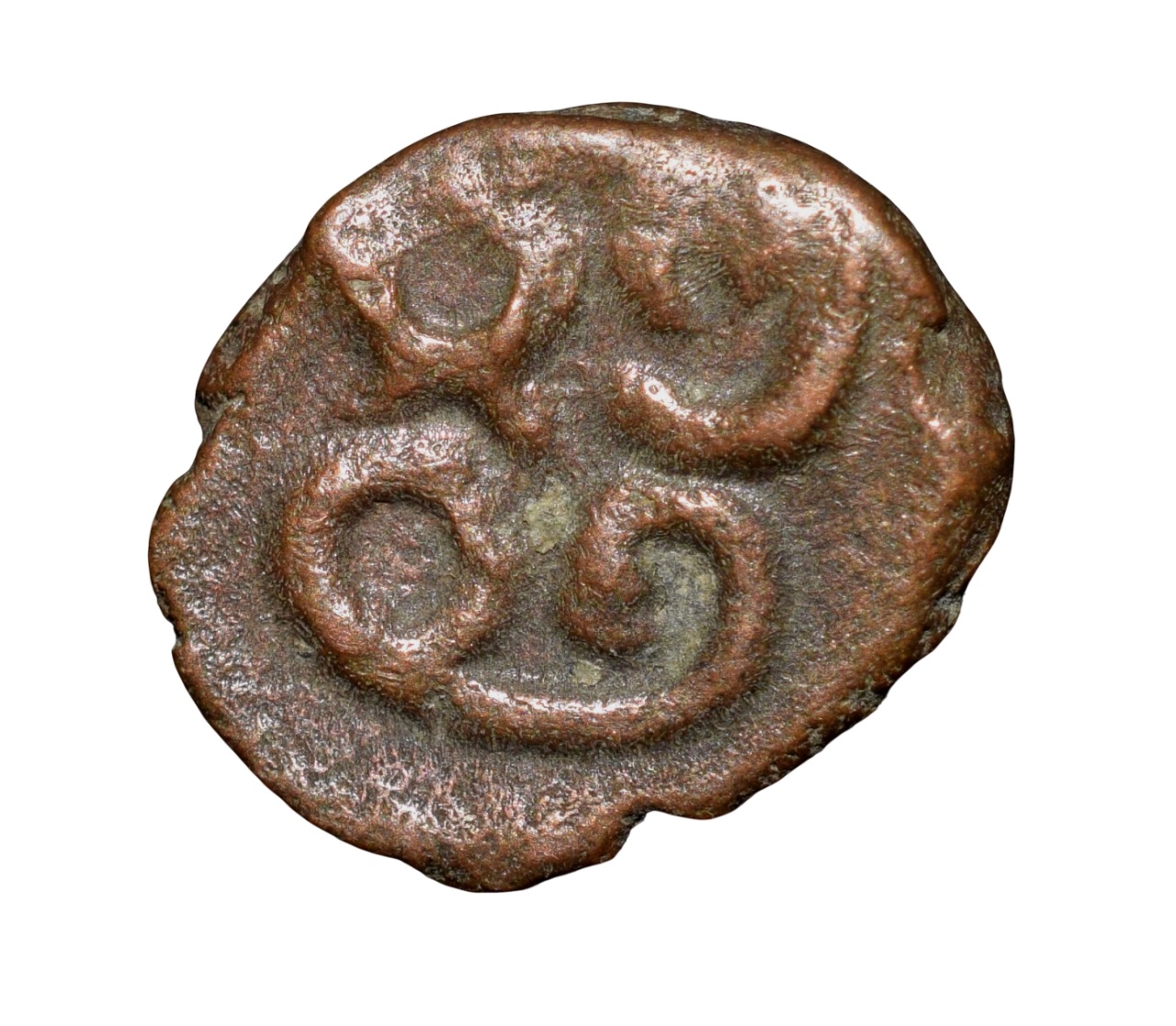 Copper Coin of Madurai Nayakas (16th - 17th Cen. AD) with Lord Ganesha Facing K.Ganesh 5.88