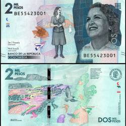 Colombia 2000 Pesos World Banknote 2019 P458e UNC Unique and Rare