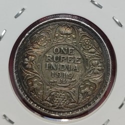 One Rupee Silver High Condition Coin George V 1919 Bombay Mint