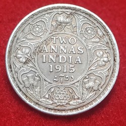 Two Anna George V 1915 Bombay Mint