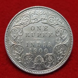 One Rupee Silver Coin Victoria Empress 1901 Calcutta Mint