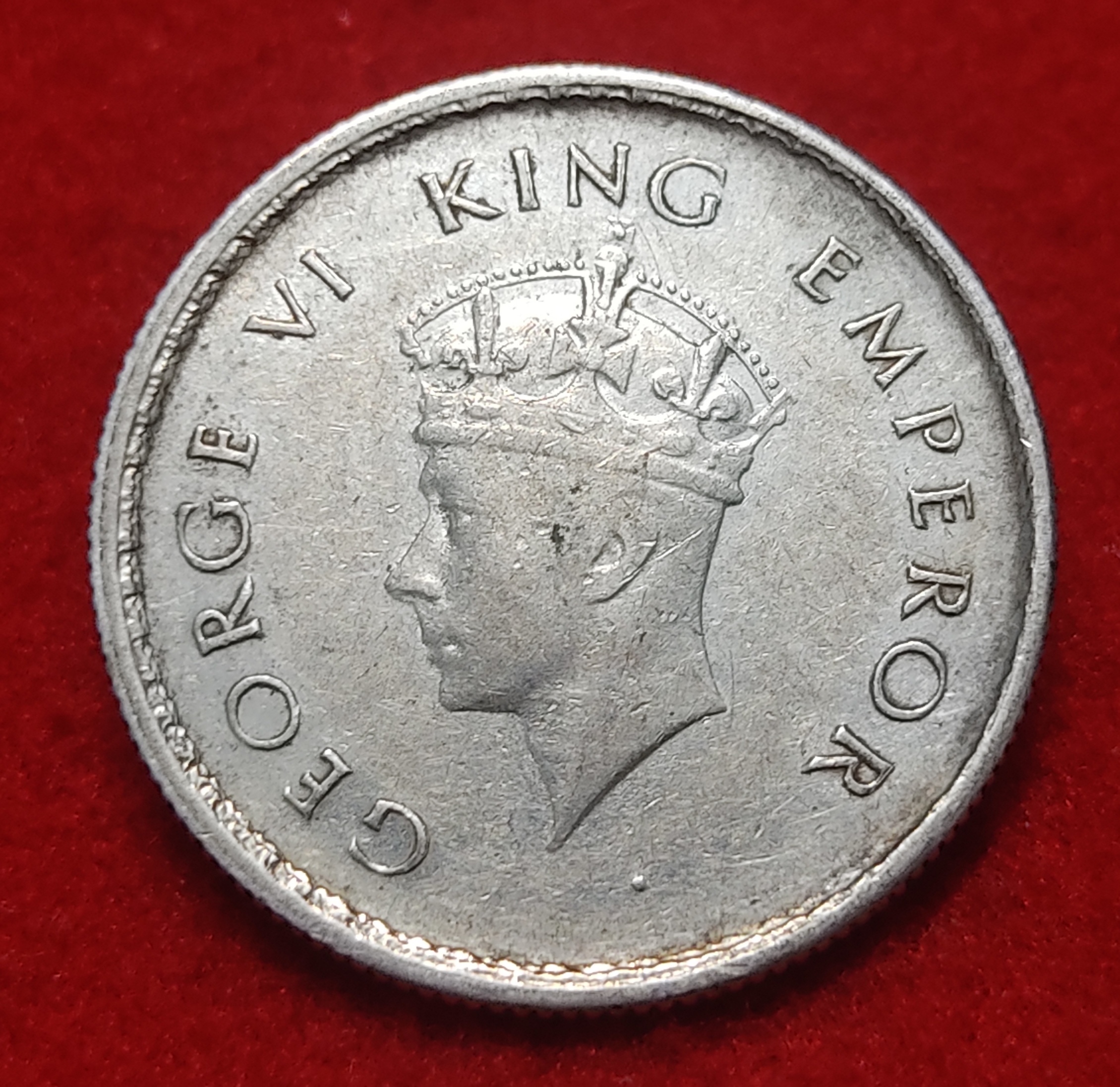 Half Rupee Silver Coin George V 1939 Calcutta Mint
