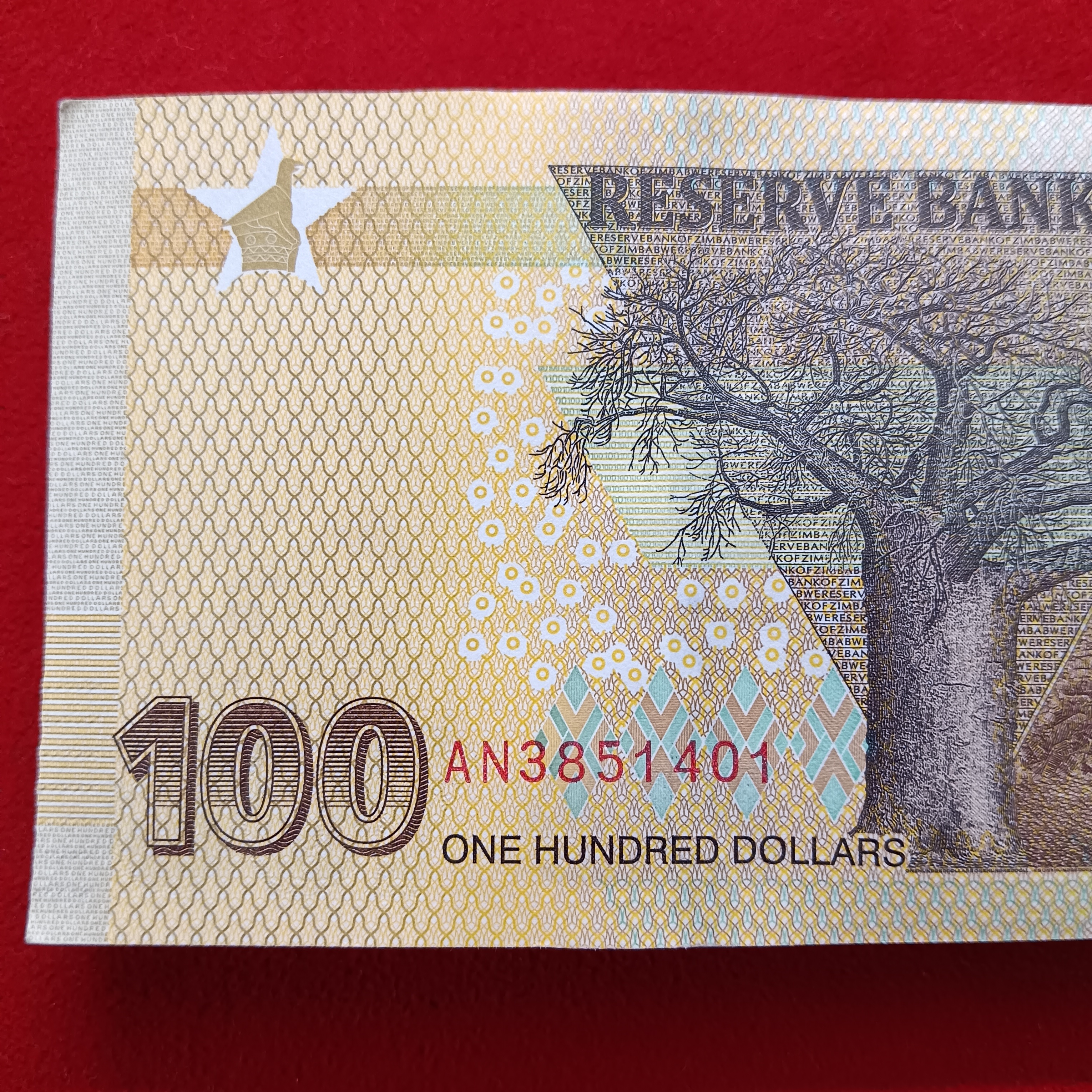 100 One Hundred Dollars Old Issue Serial Bundle Reserve Bank Of Zimbabwe Gem Bunc Condition