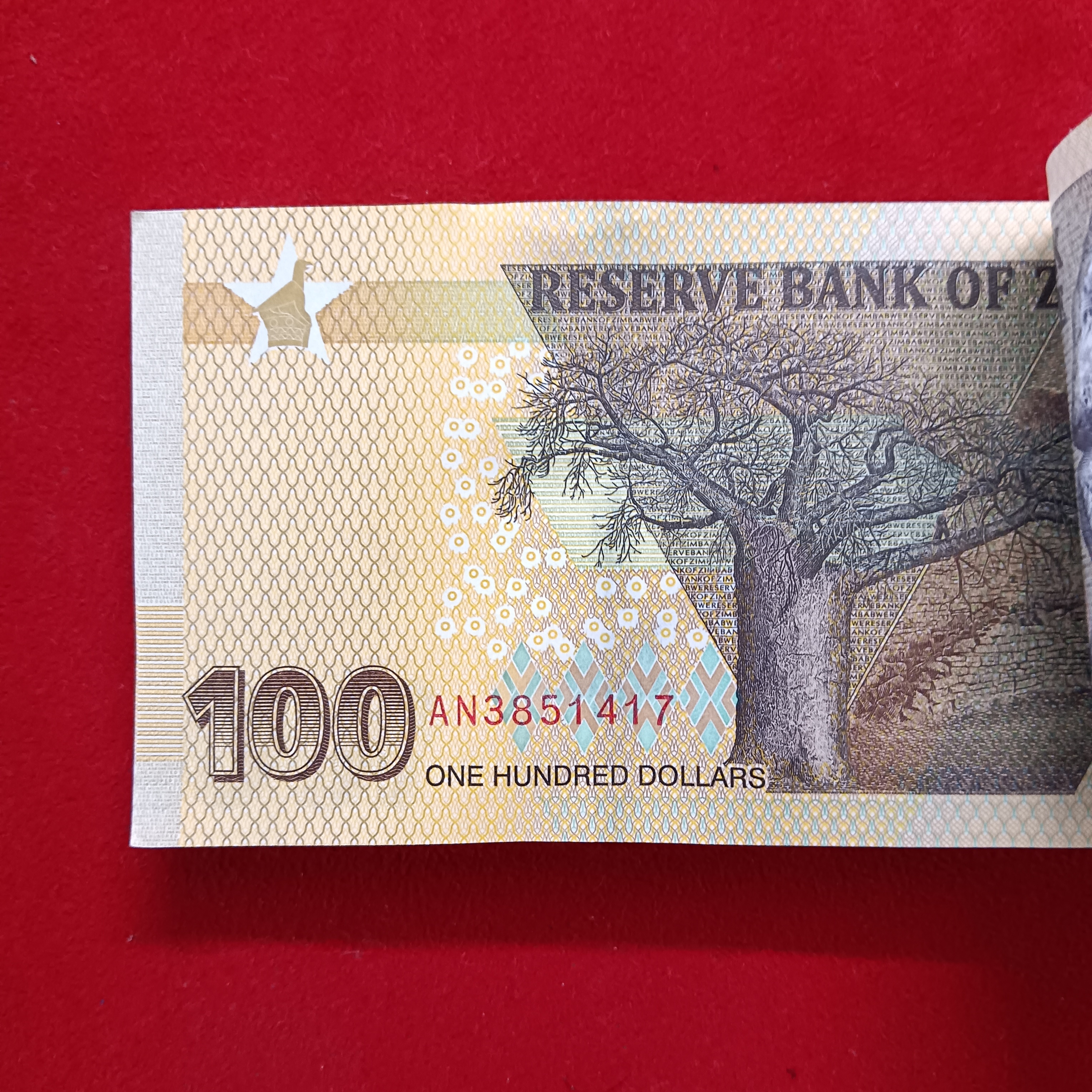 100 One Hundred Dollars Old Issue Serial Bundle Reserve Bank Of Zimbabwe Gem Bunc Condition