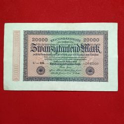 Germany 20000 Note Deutsche Reichs Bank Note 1923 Year Rare Note