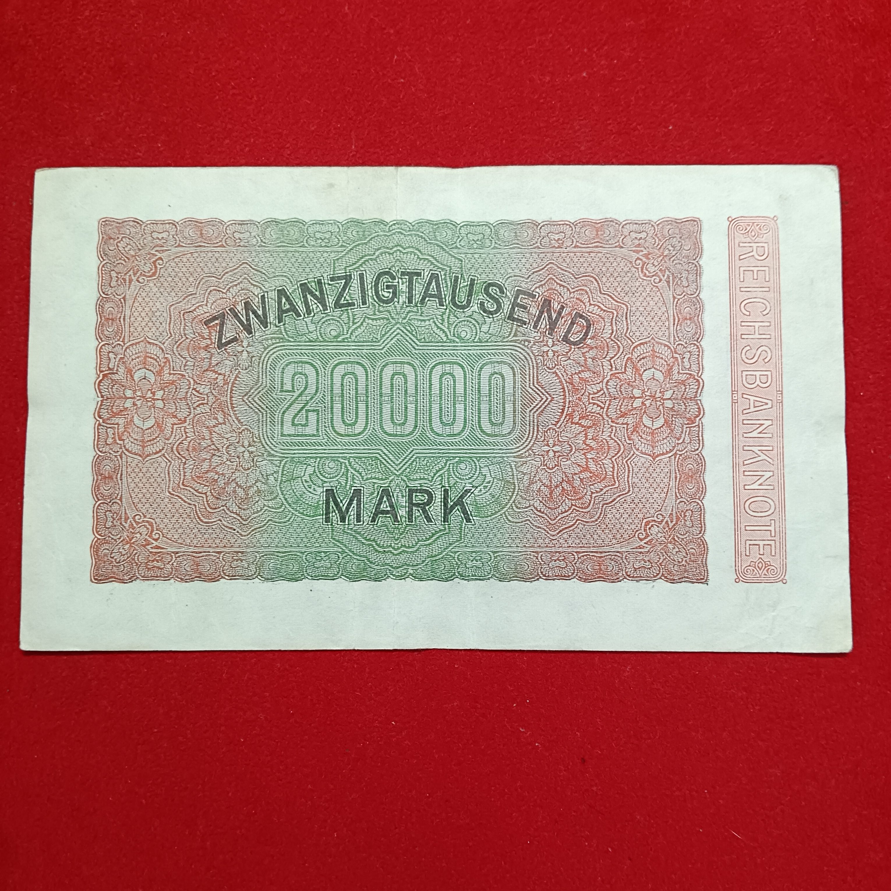 Germany 20000 Note Deutsche Reichs Bank Note 1923 Year Rare Note