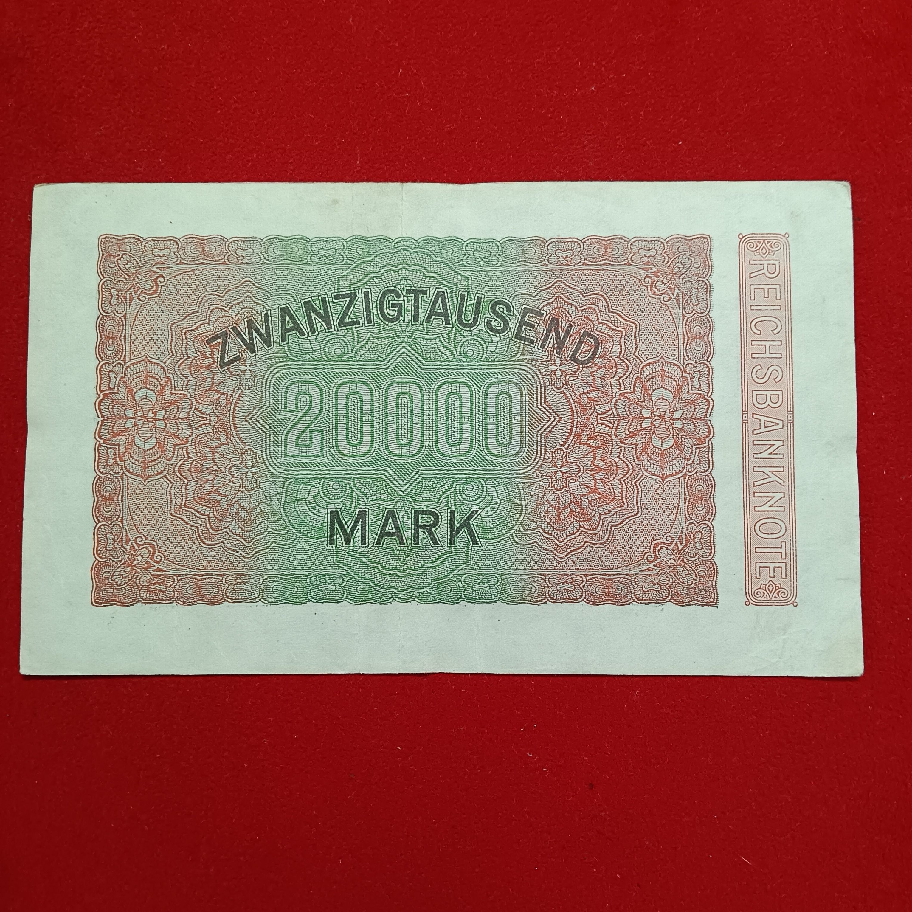 Germany 20000 Note Deutsche Reichs Bank Note 1923 Year Rare Note
