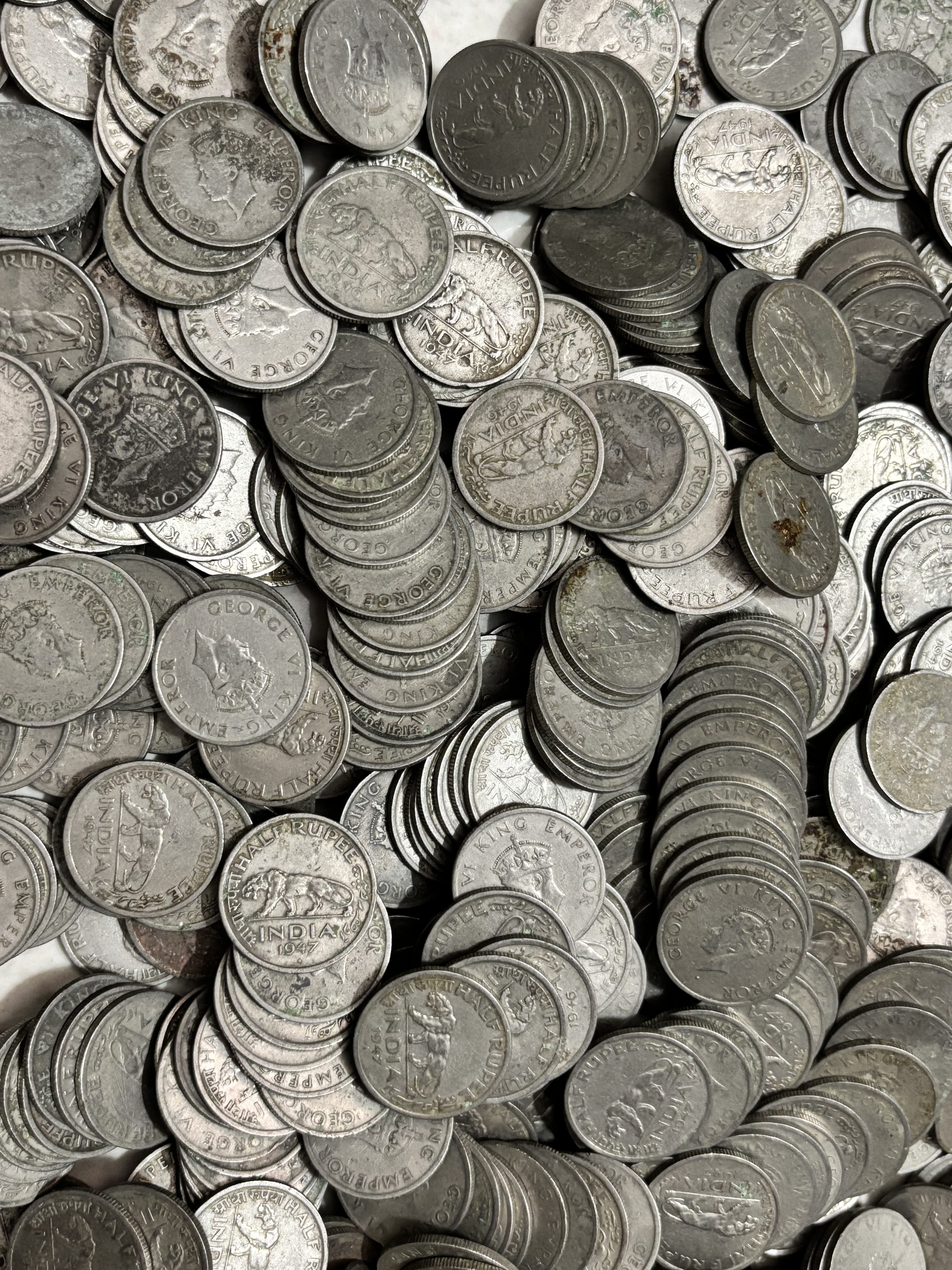 1947 Half Rupee rupee nickel 50 pcs Lot British India