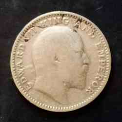 Silver British India King and emperor Edward VII Denominaton 1/2₹ Year 1910 Same and similar piece available