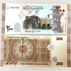 Syria 200 Pounds Polymer Issue World Banknote Ending 786 Series