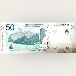 Argentina 50 Pesos Banknote 2018 World Banknote Ending 786 Series