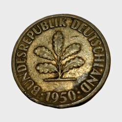 Germany Brass 10 Pfenning Year 1950 in Collectable Grade.
