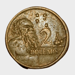 Australia Brass 2 Dollars Year 1997 Queen Elizabeth-II in Collectable Grade.
