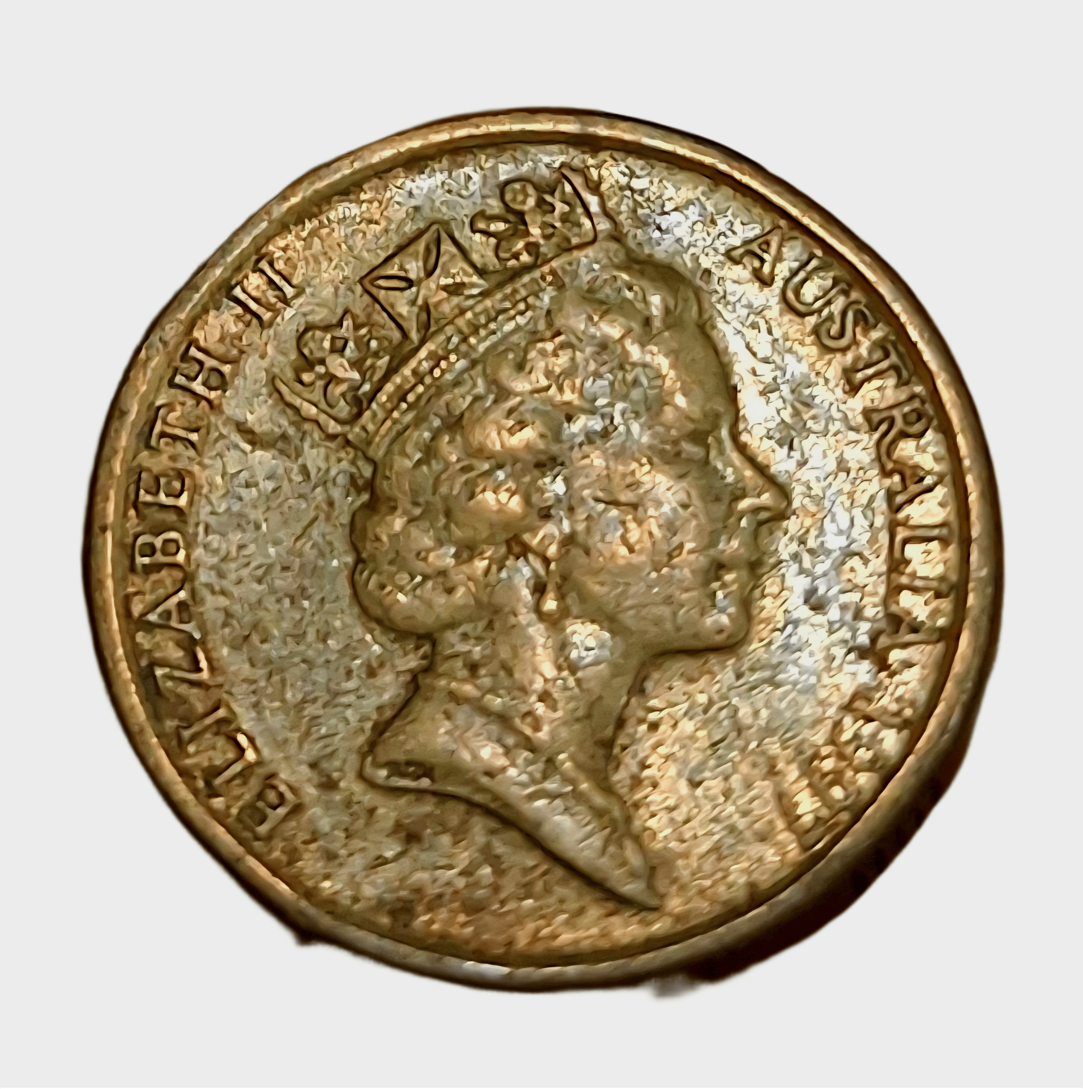 Australia Brass 2 Dollars Year 1997 Queen Elizabeth-II in Collectable Grade.