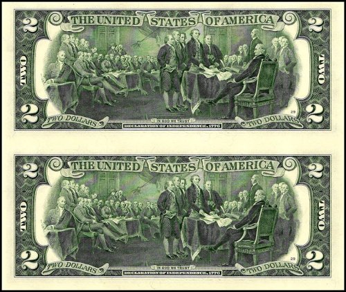 USA 2 Dollars Banknote 2013 Issue K Series Gem UNC 2 Notes Uncut Sheet Very Unique and Ultra Rare