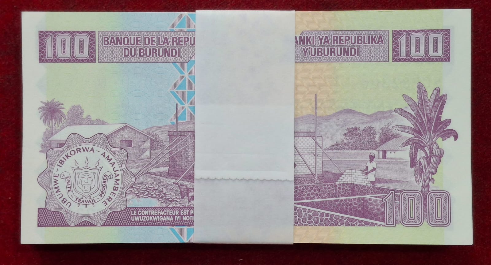 Burundi 100 Francs Rare ( 100 Note) Serial Packet GEM UNC