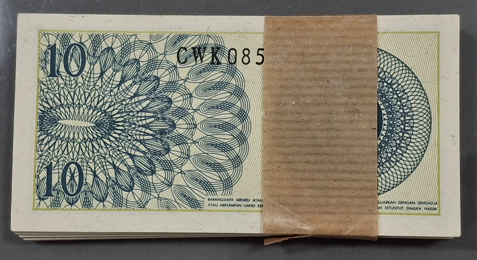 Indonesia 10 Sen Rare ( 100 Note) NON Serial Packet GEM UNC